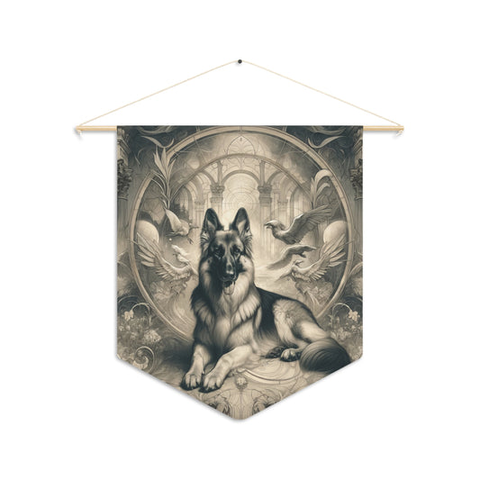 Dreamy fantasy and rococo German Shepherd Pennant