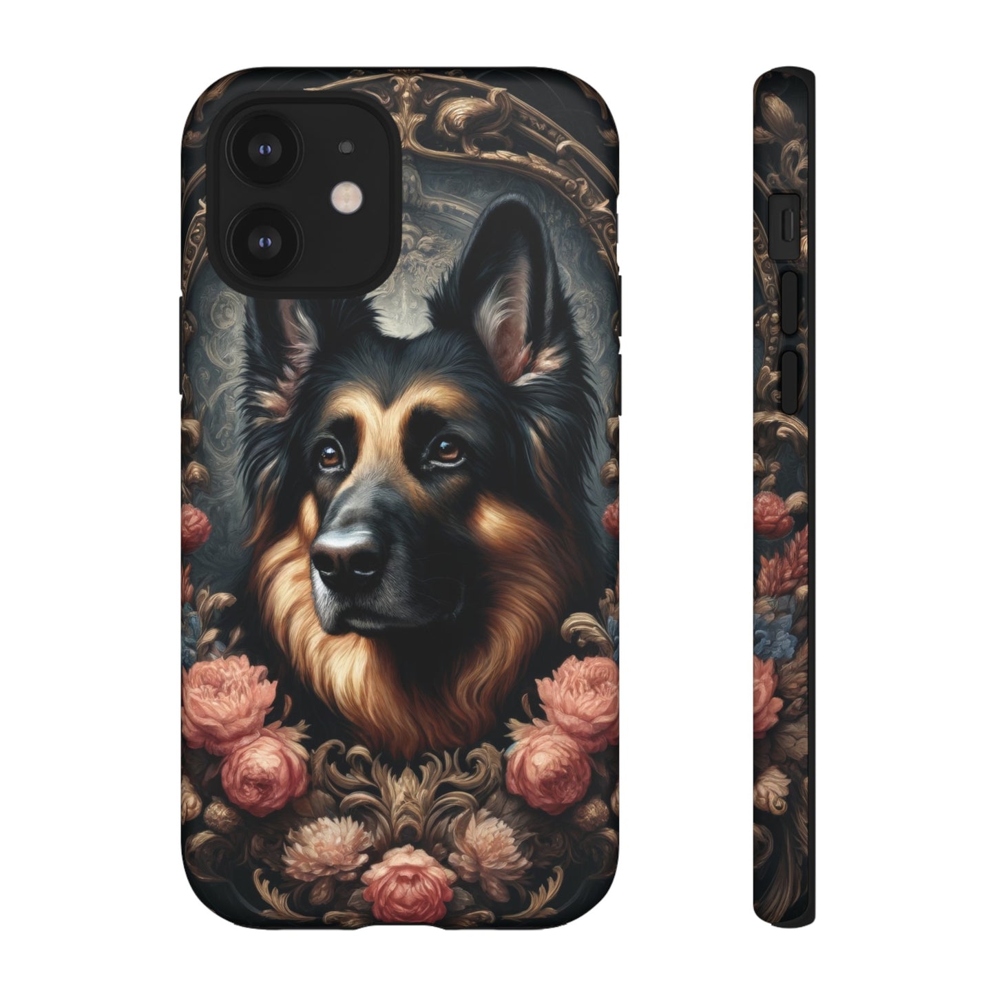 Gothic, high angle German Shepherd Phone Case