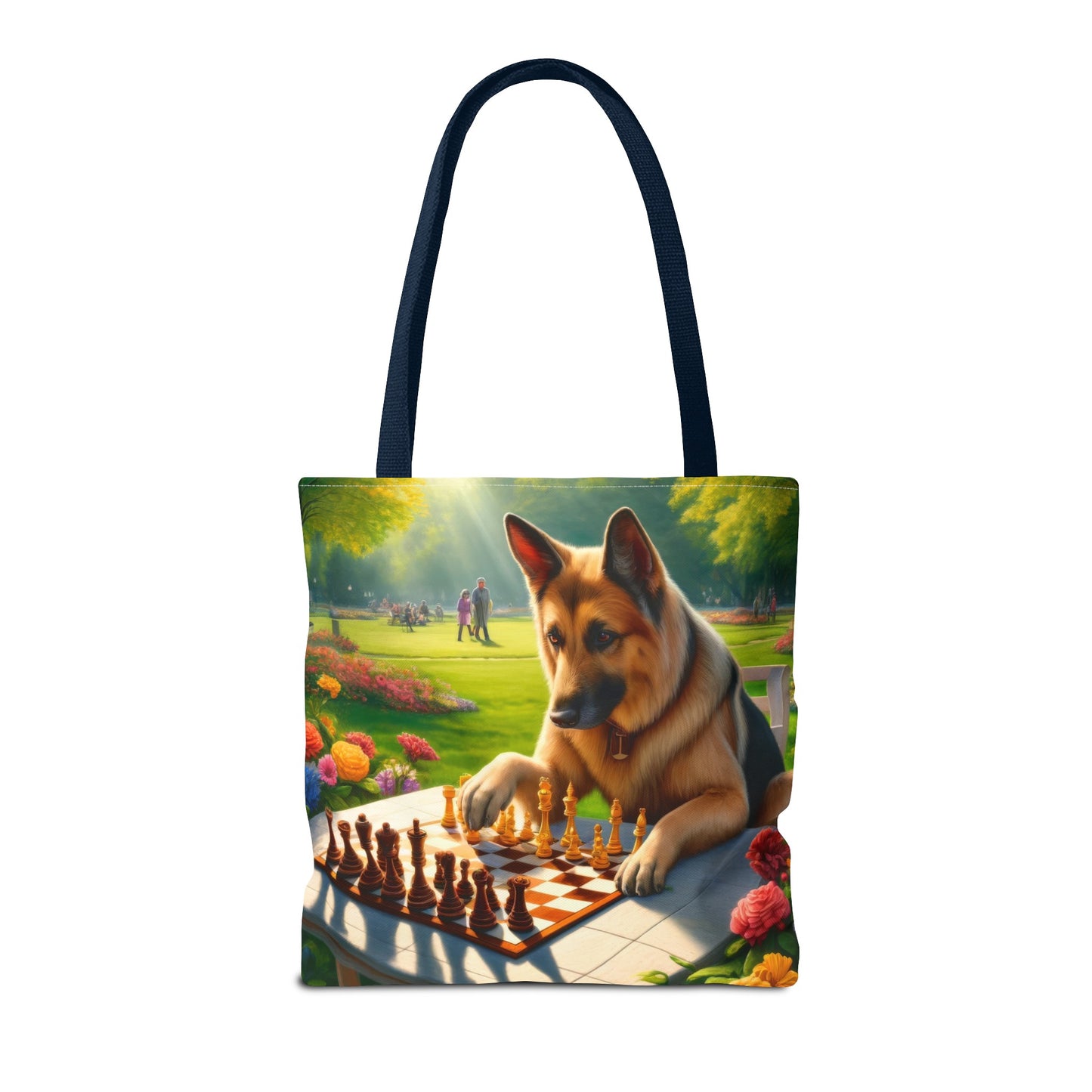 German Shepherd Playing Chess Tote Bag