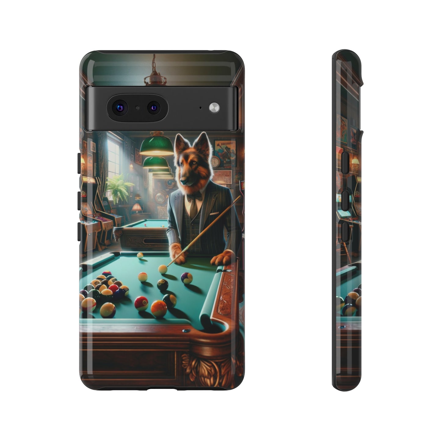 German Shepherd Playing Pool Phone Case