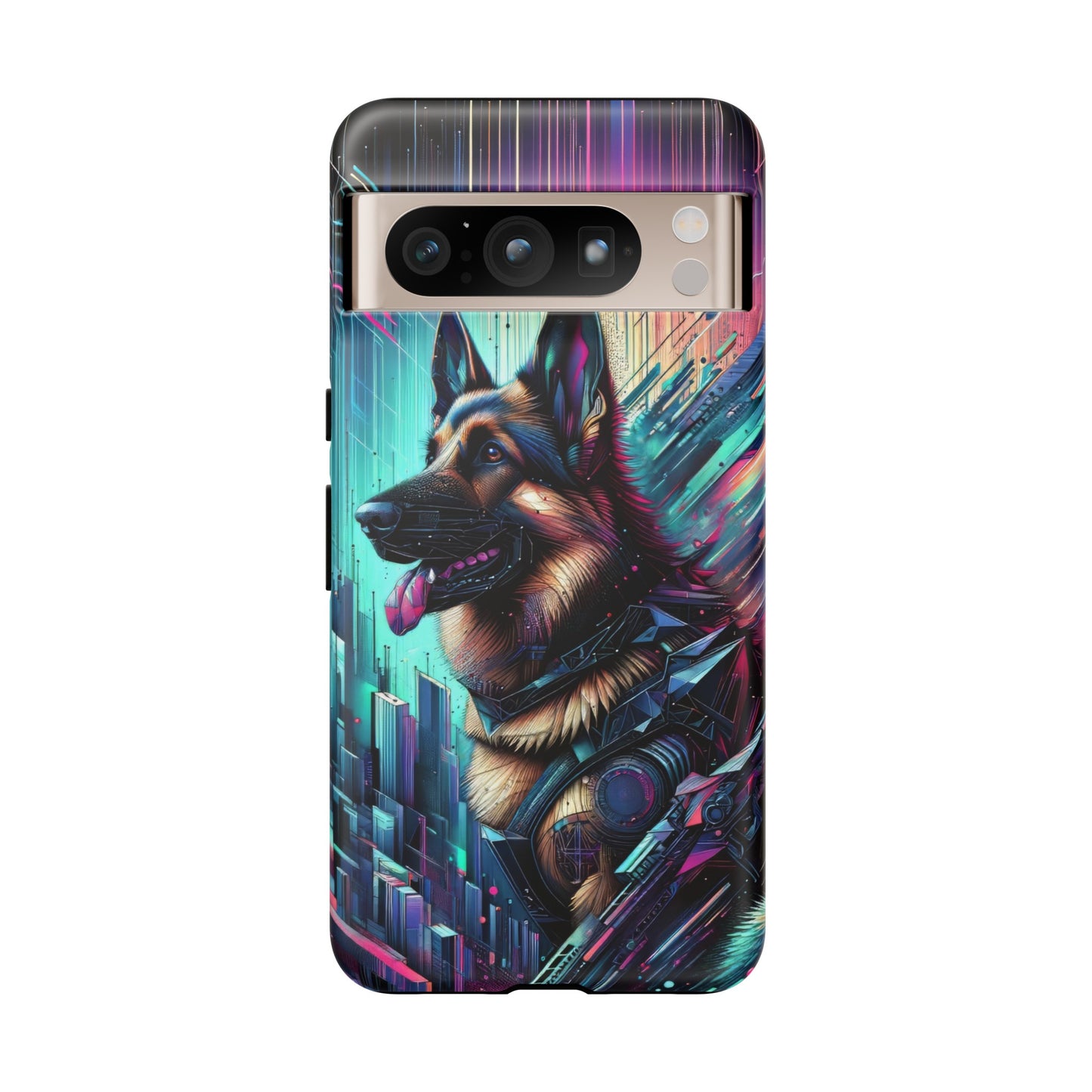 Futurism and gothic German Shepherd Phone Case