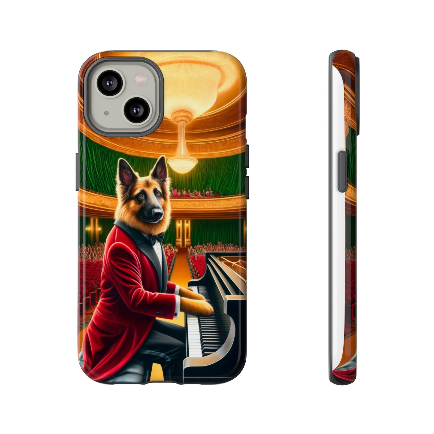 German Shepherd Playing the Piano Phone Case