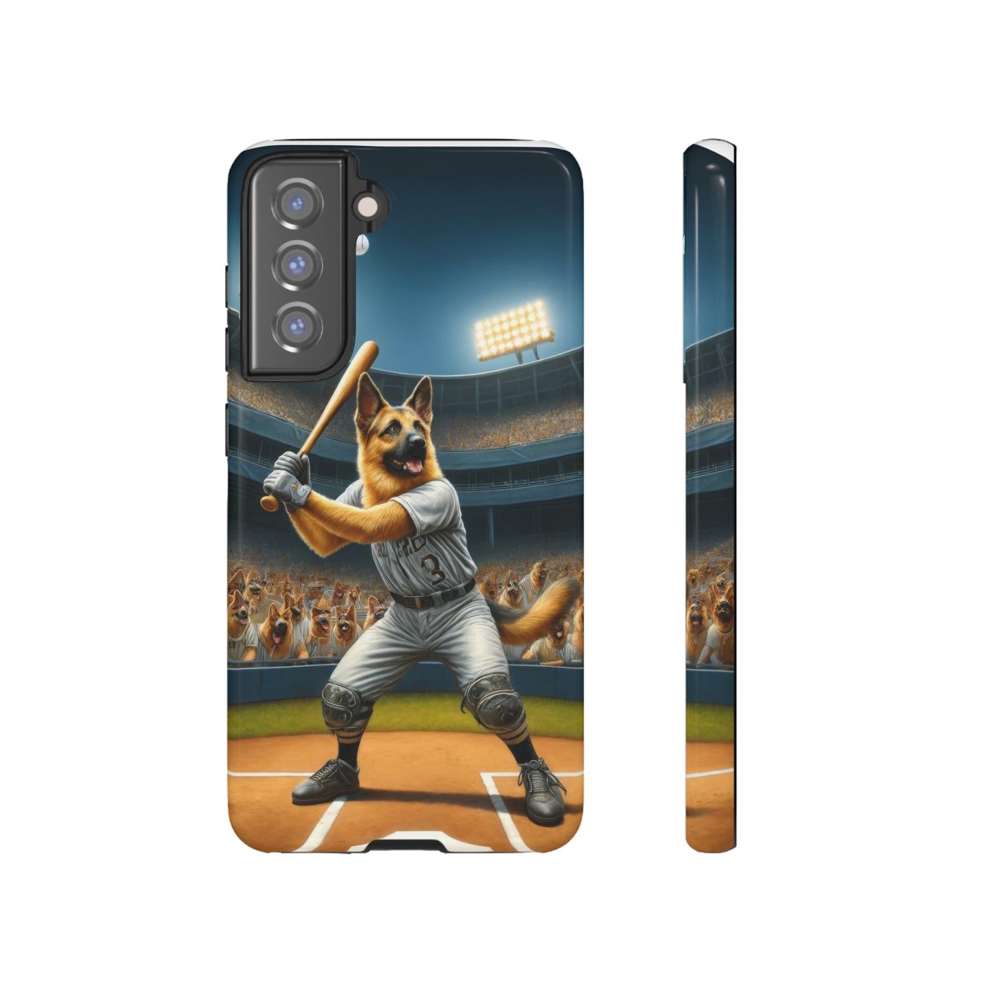 German Shepherd Playing Baseball Tough Phone Case