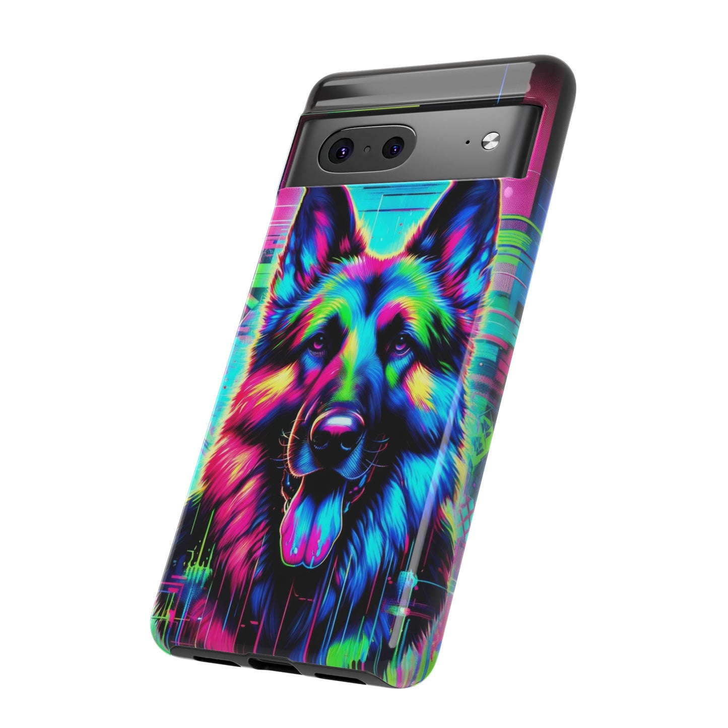 Neon graffiti German Shepherd Phone Case