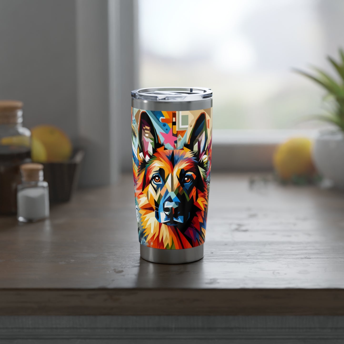 Cubist German Shepherd 20oz Tumbler