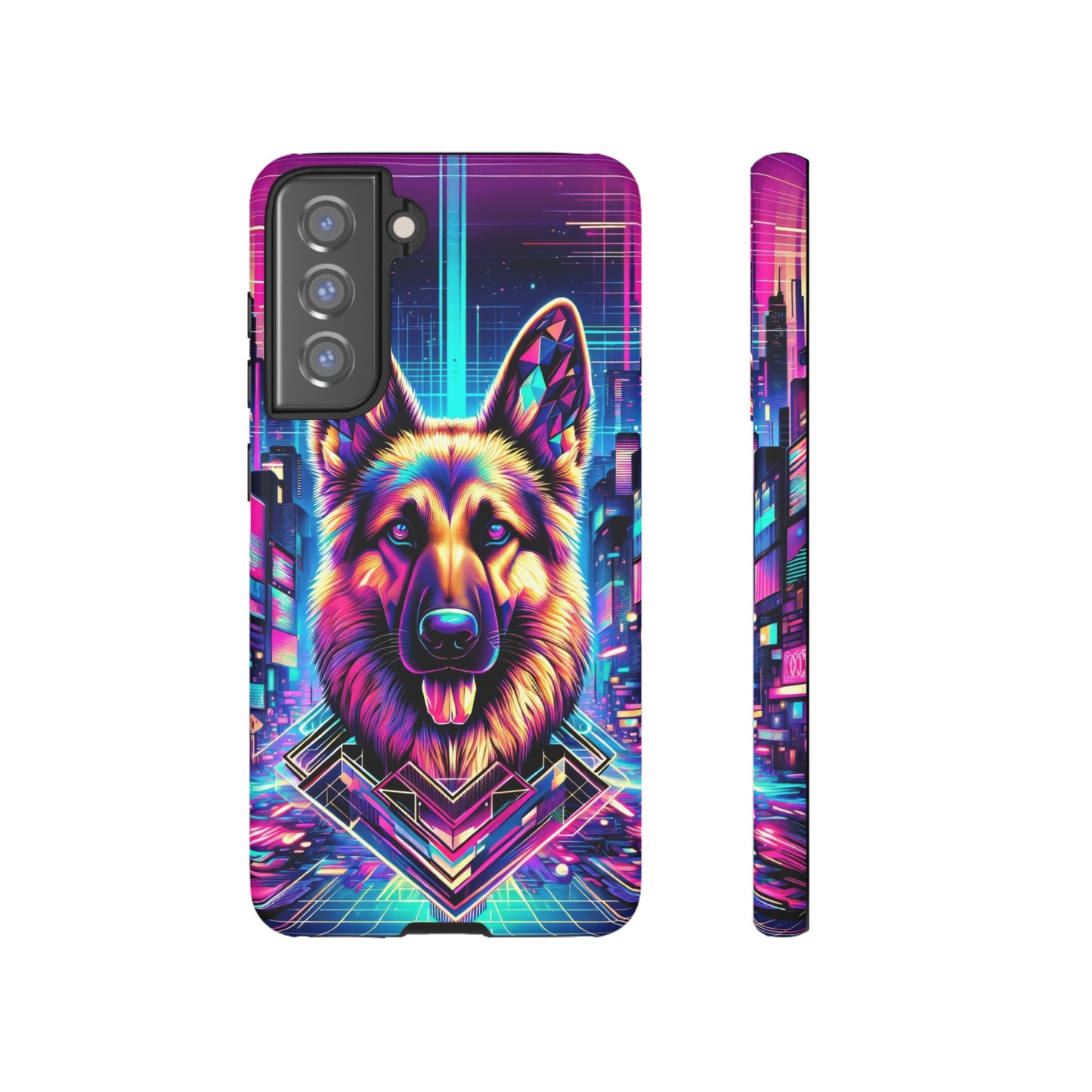 Glitch art German Shepherd Phone Case