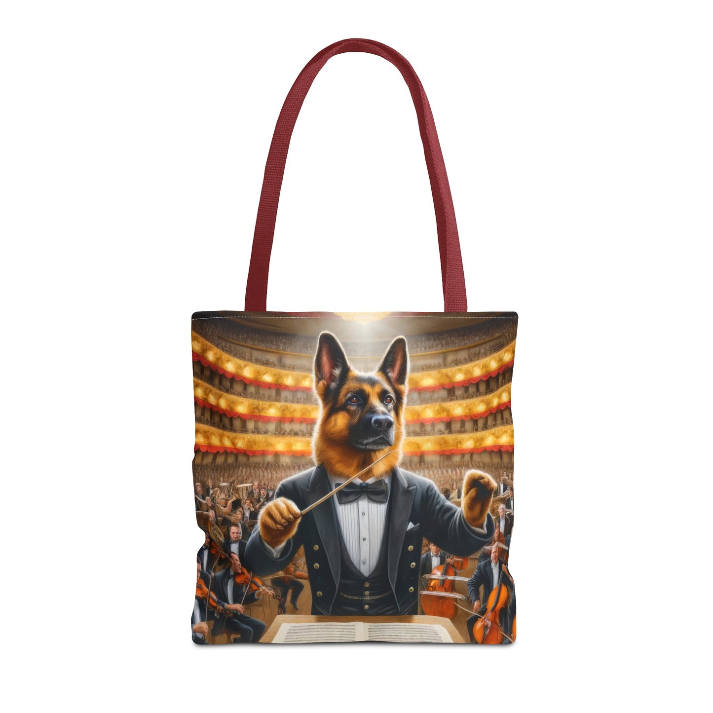 German Shepherd Conducting an Orchestra Tote Bag