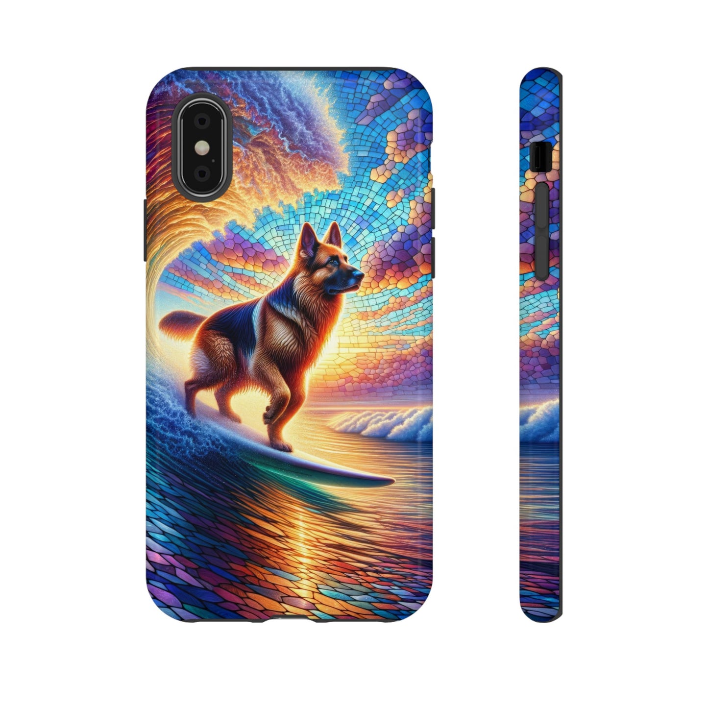 German Shepherd Surfing Phone Case