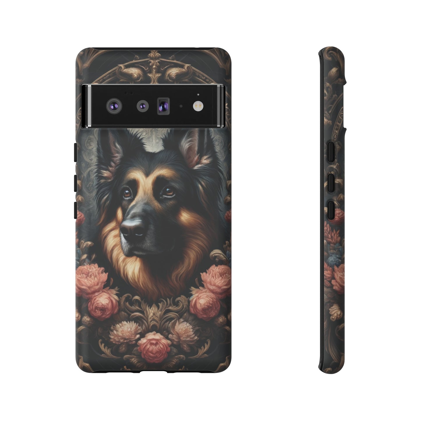 Gothic, high angle German Shepherd Phone Case