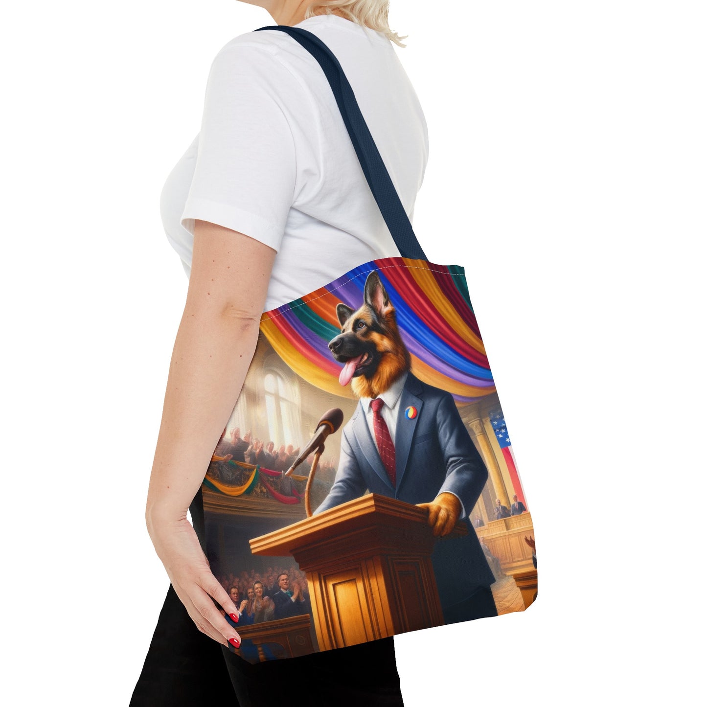 German Shepherd Giving a Speech Tote Bag