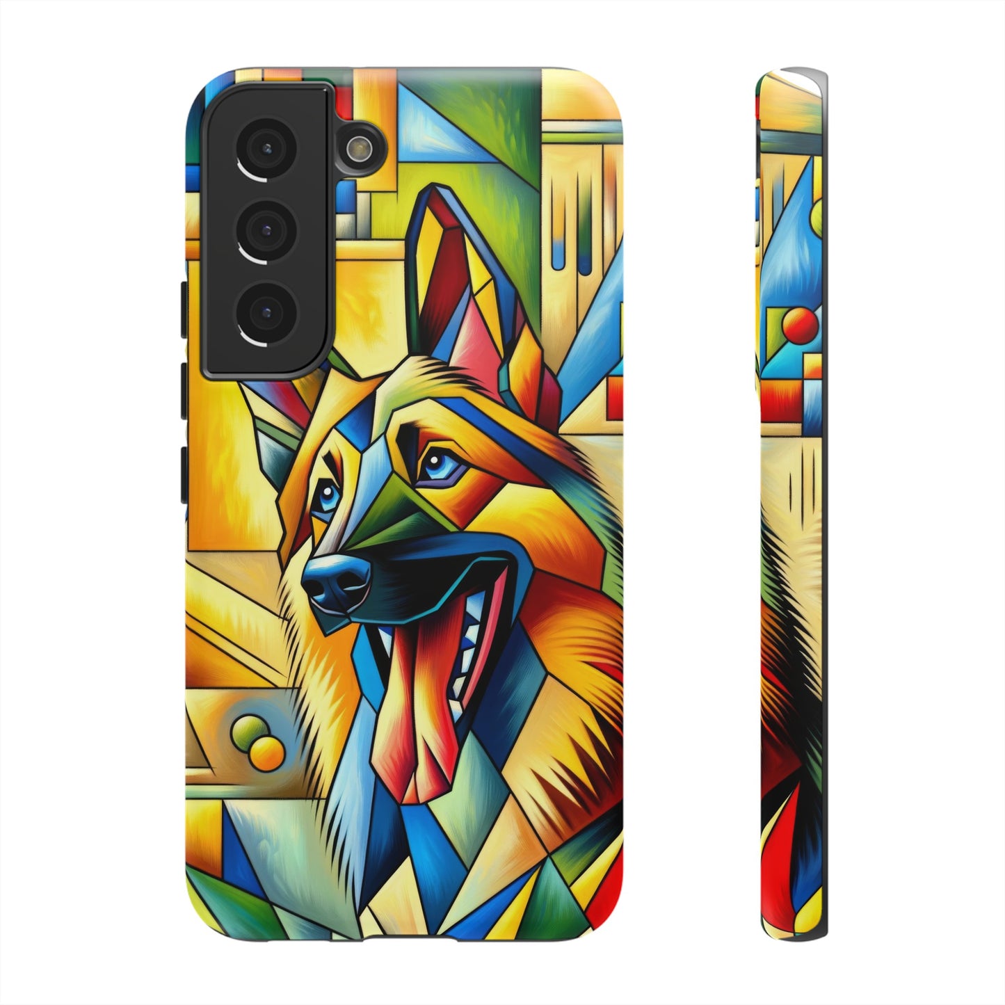 German Shepherd in Cubism Tough Phone Case