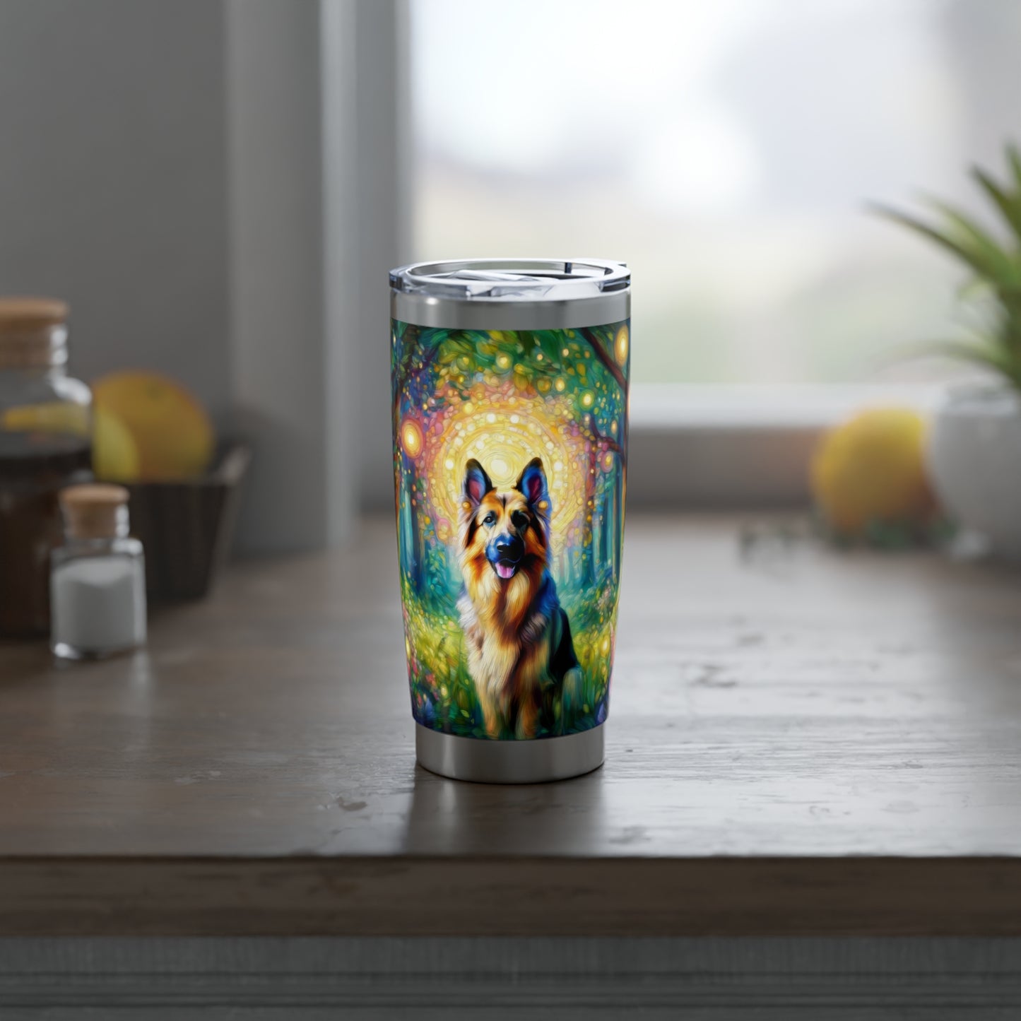 Neo-impressionism and fairy tale German Shepherd 20oz Tumbler