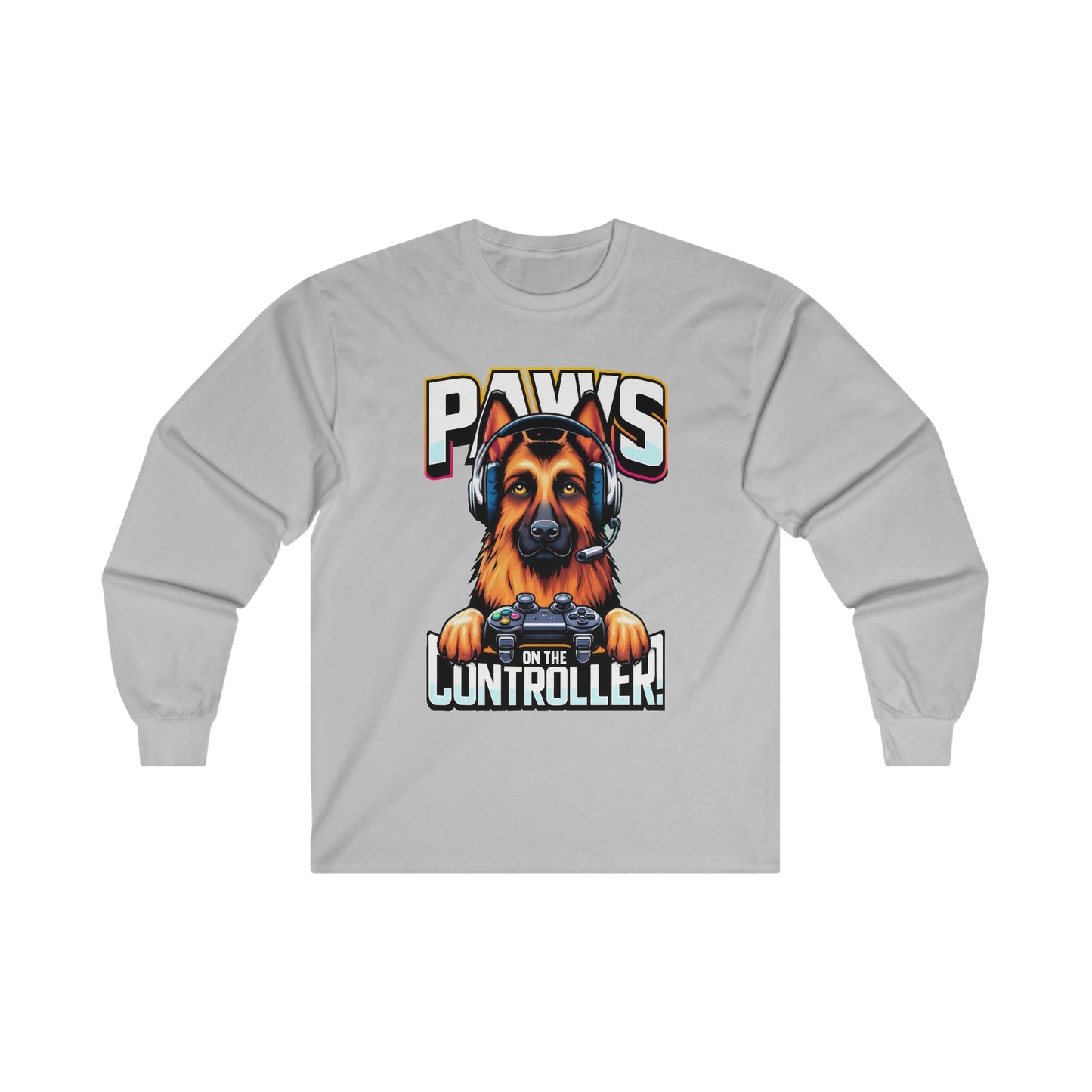 Paws on the Controller Long Sleeve Shirt (20 colors) (German Shepherd)