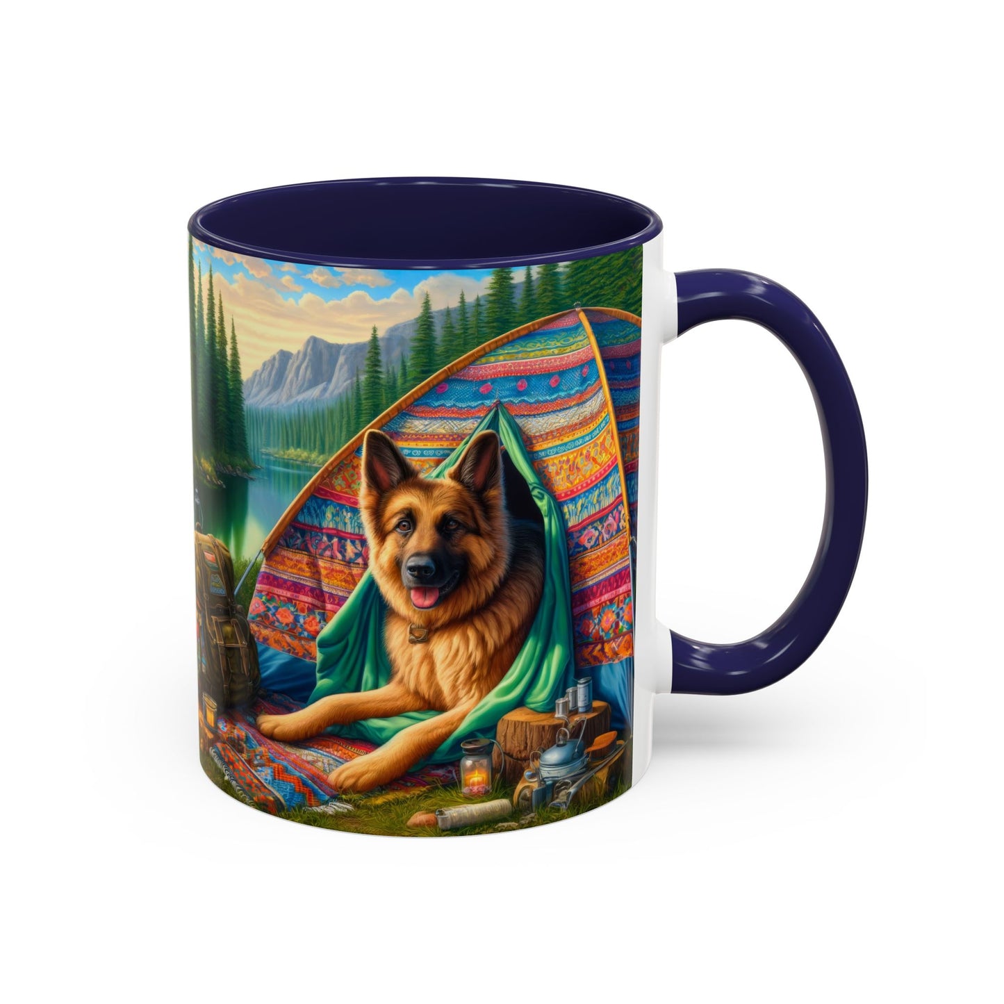 German Shepherd Camping Coffee Mug