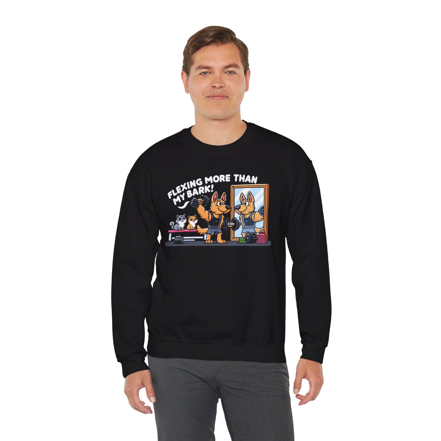 Flexing More Than My Bark Sweatshirt (10 colors) (German Shepherd)