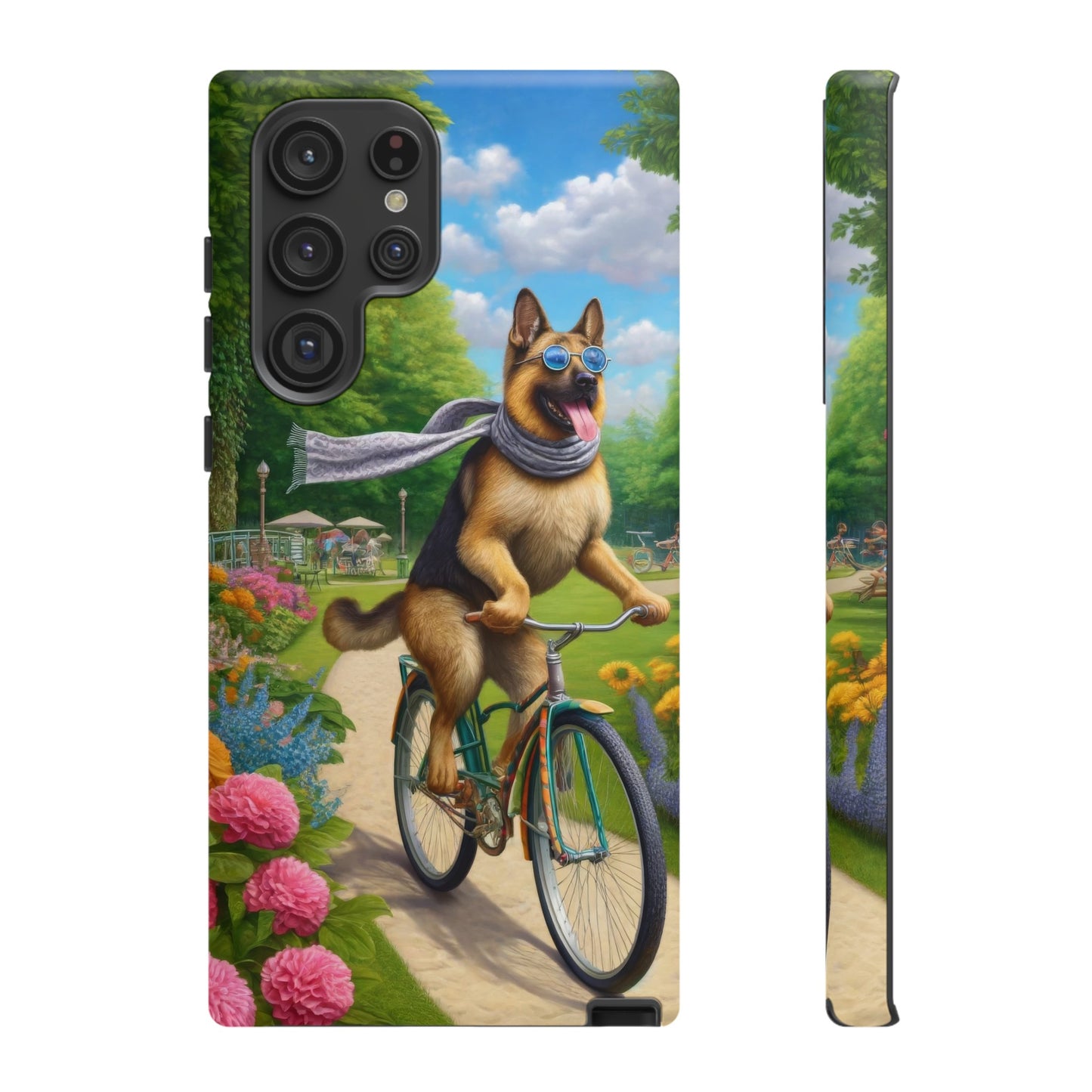 German Shepherd Riding a Bicycle Phone Case