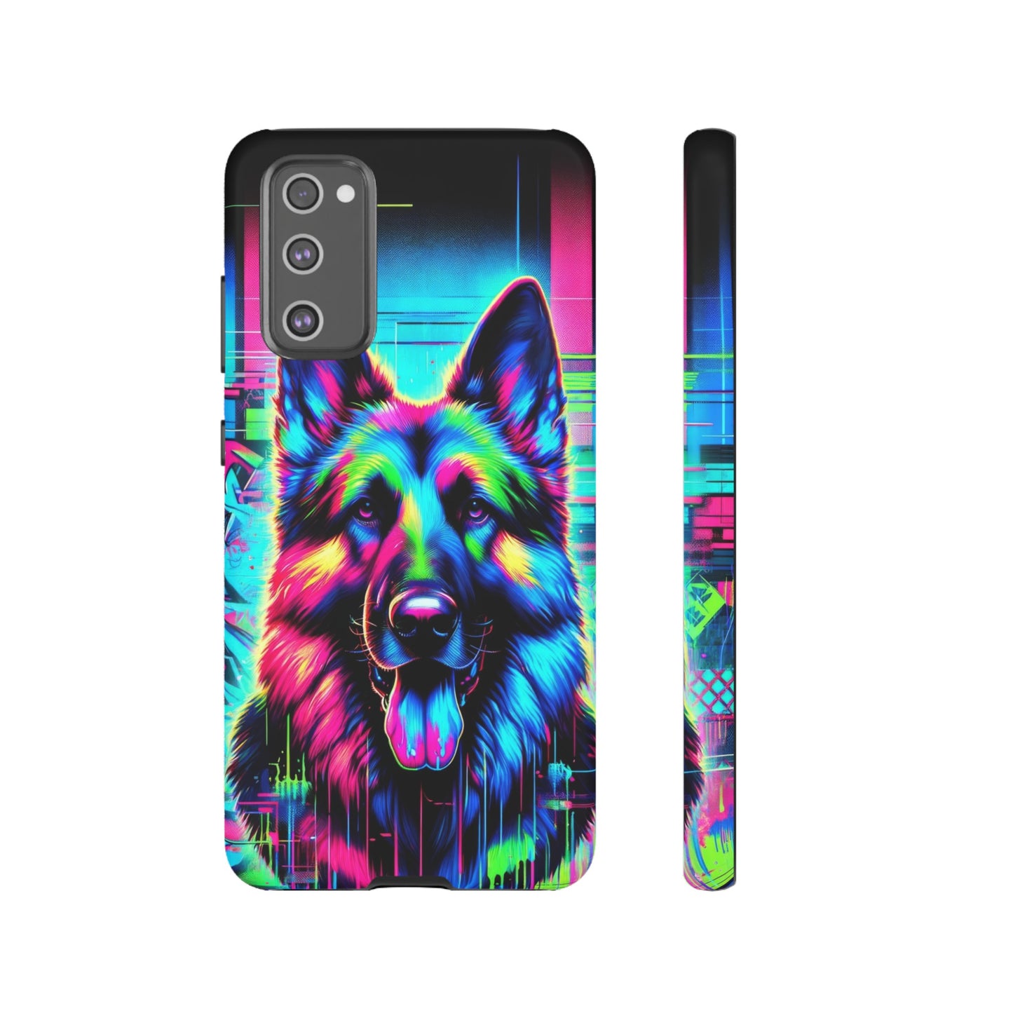 Neon graffiti German Shepherd Phone Case