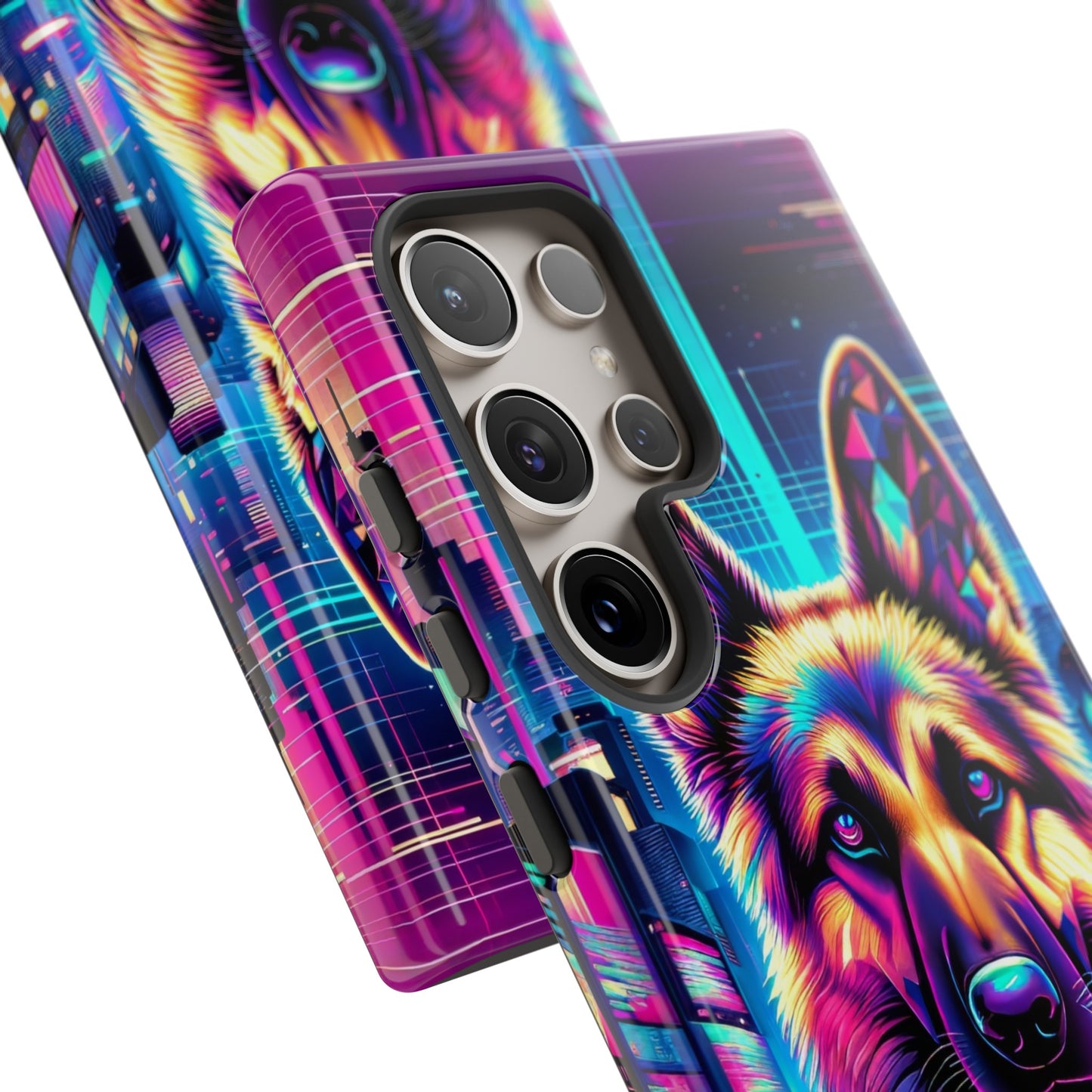 Glitch art German Shepherd Phone Case