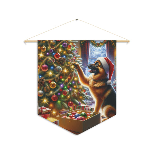 German Shepherd Christmas Tree Pennant