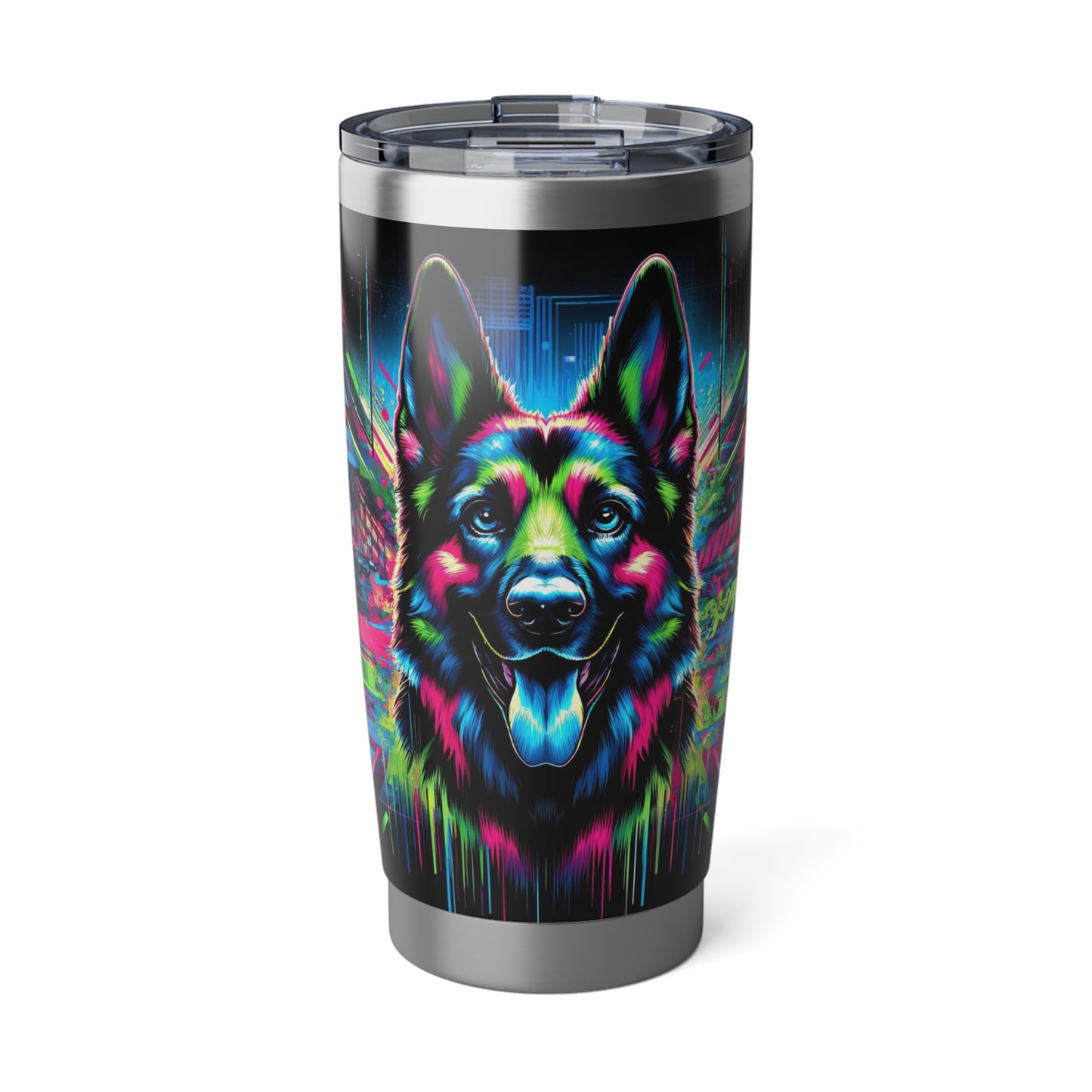 Neon graffiti German Shepherd 20oz Tumbler