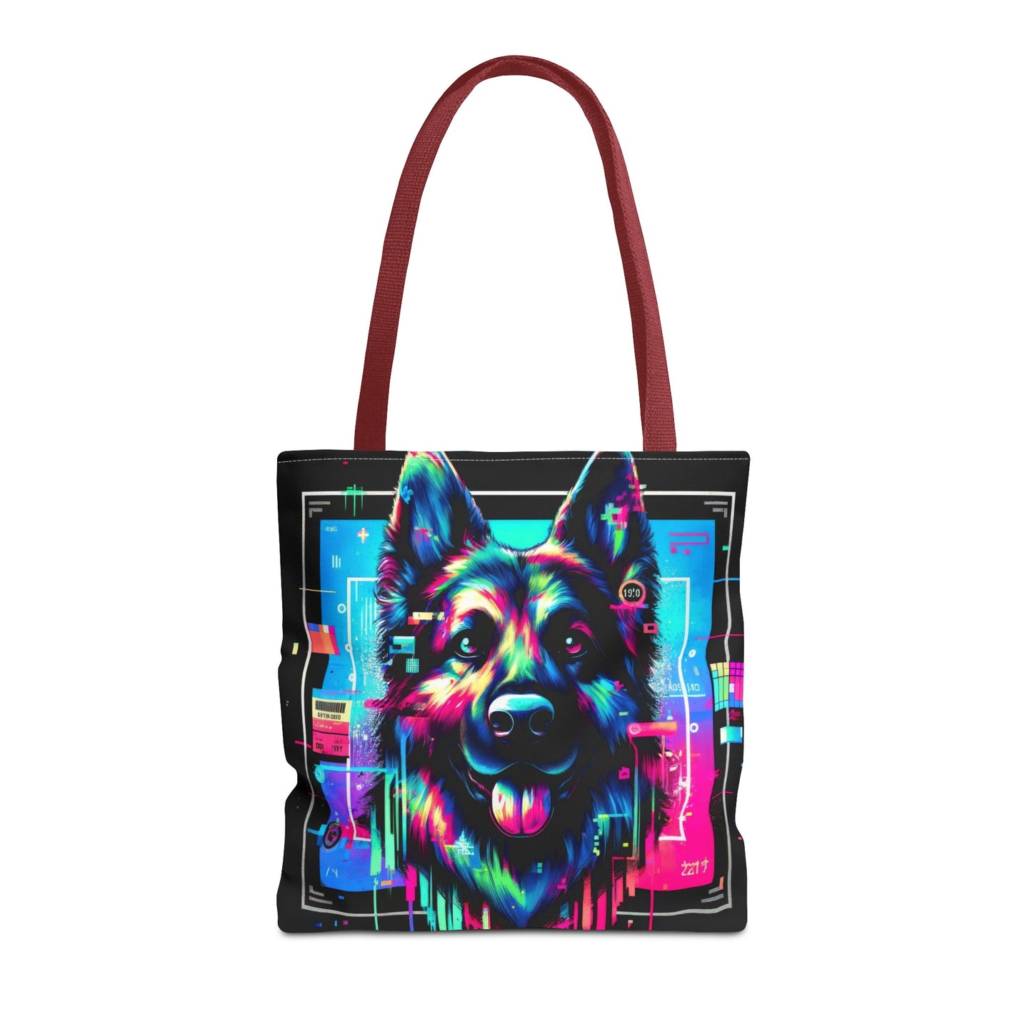 Neon graffiti German Shepherd Tote Bag