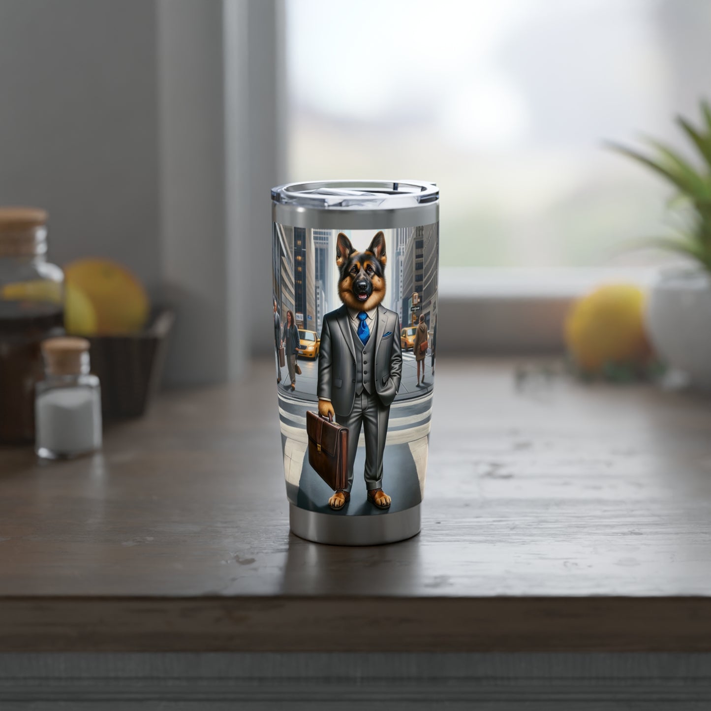German Shepherd Wearing a Business Suit 20oz Tumbler