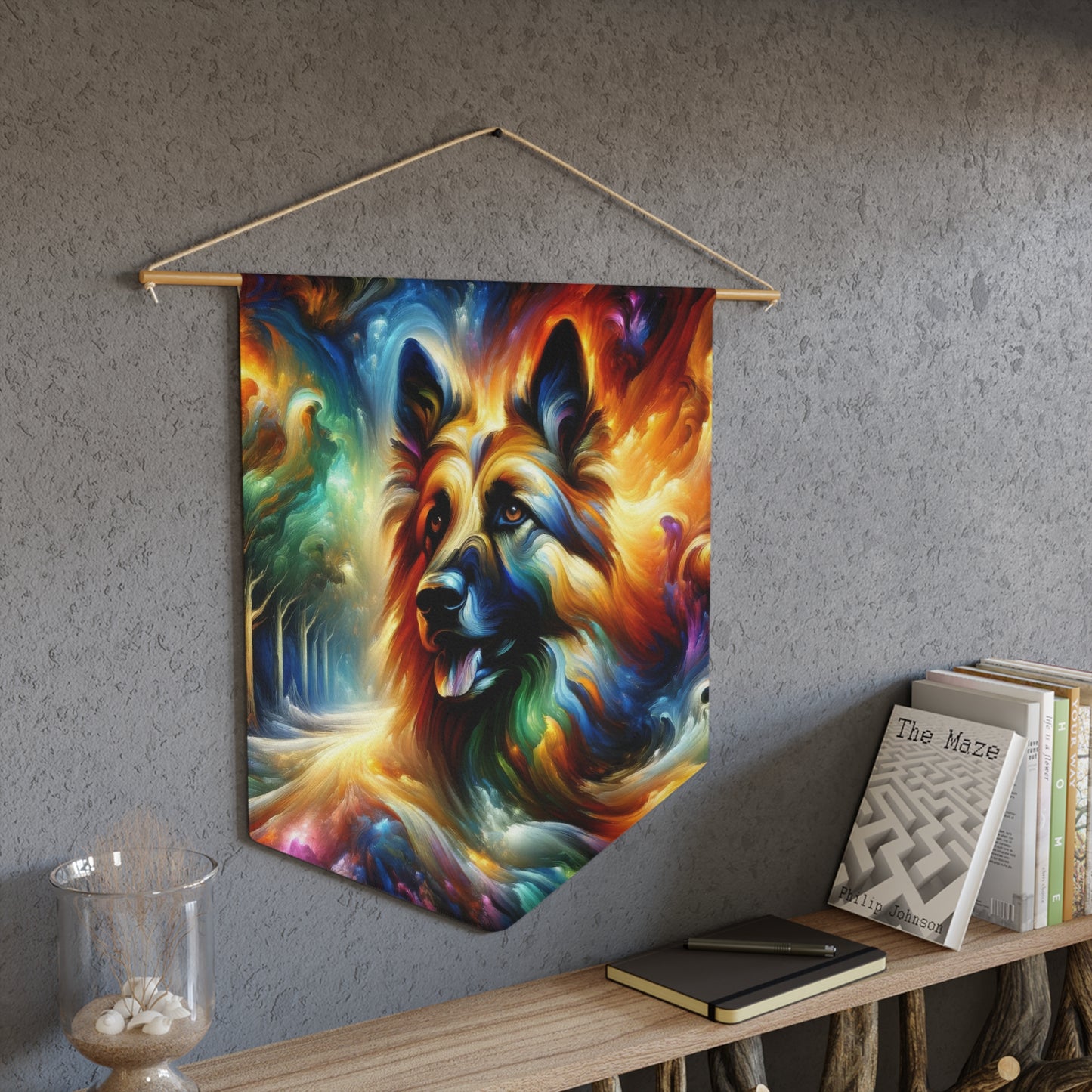 Expressionism and fantasy German Shepherd Pennant