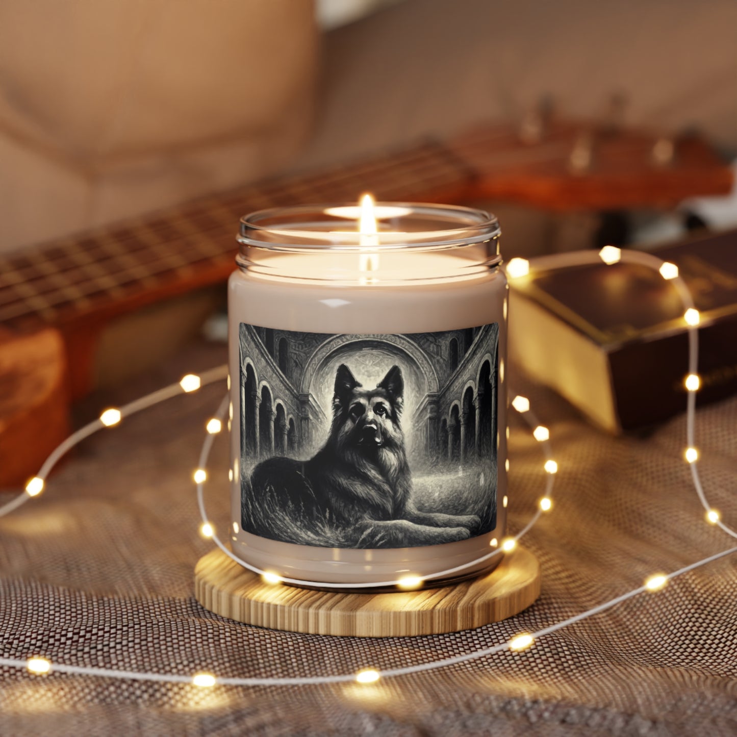 Neo-impressionism German Shepherd Scented Soy Candle, 9oz