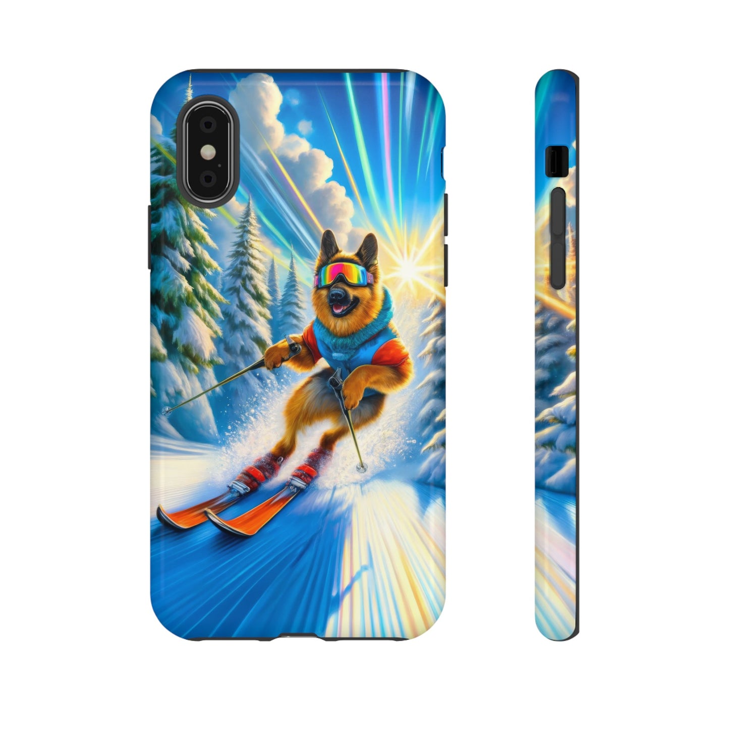 German Shepherd Skiing Phone Case