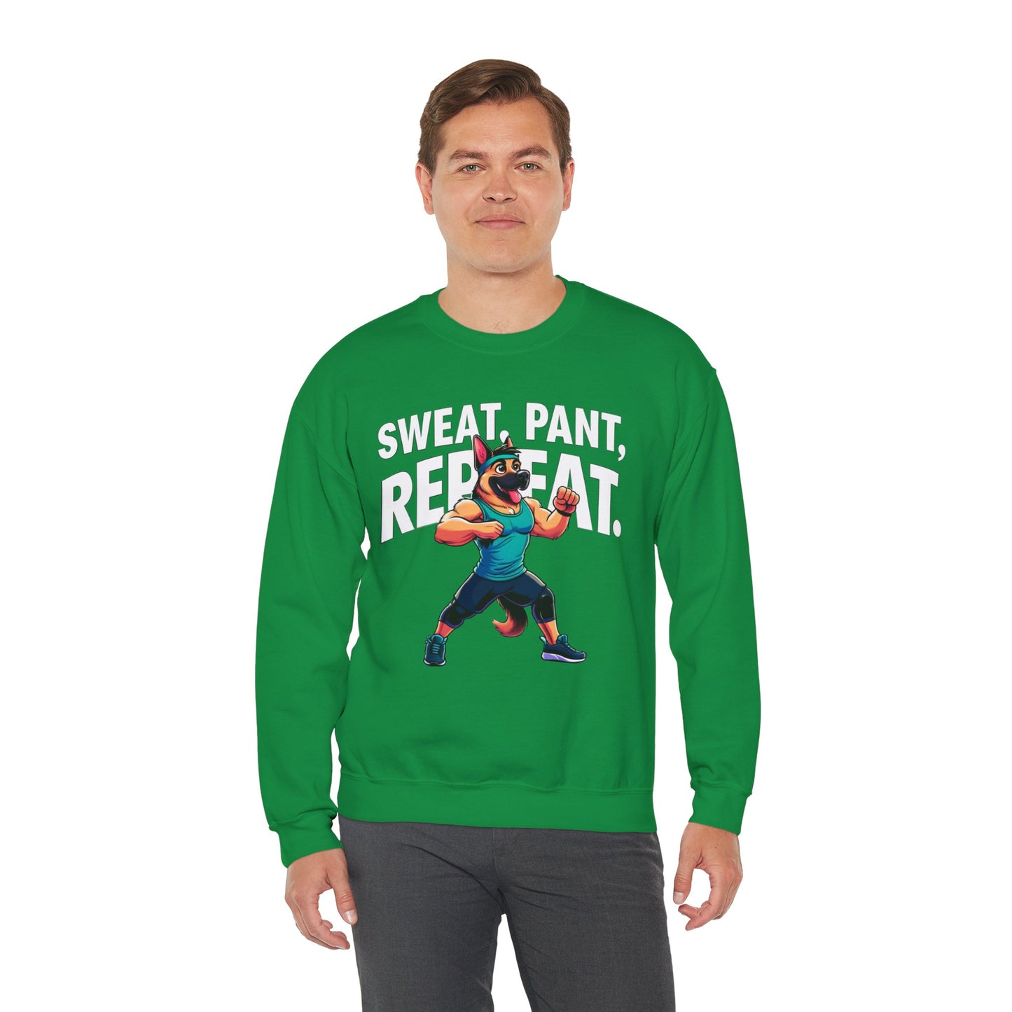 Sweat, Pant, Repeat Sweatshirt (10 colors) (German Shepherd)