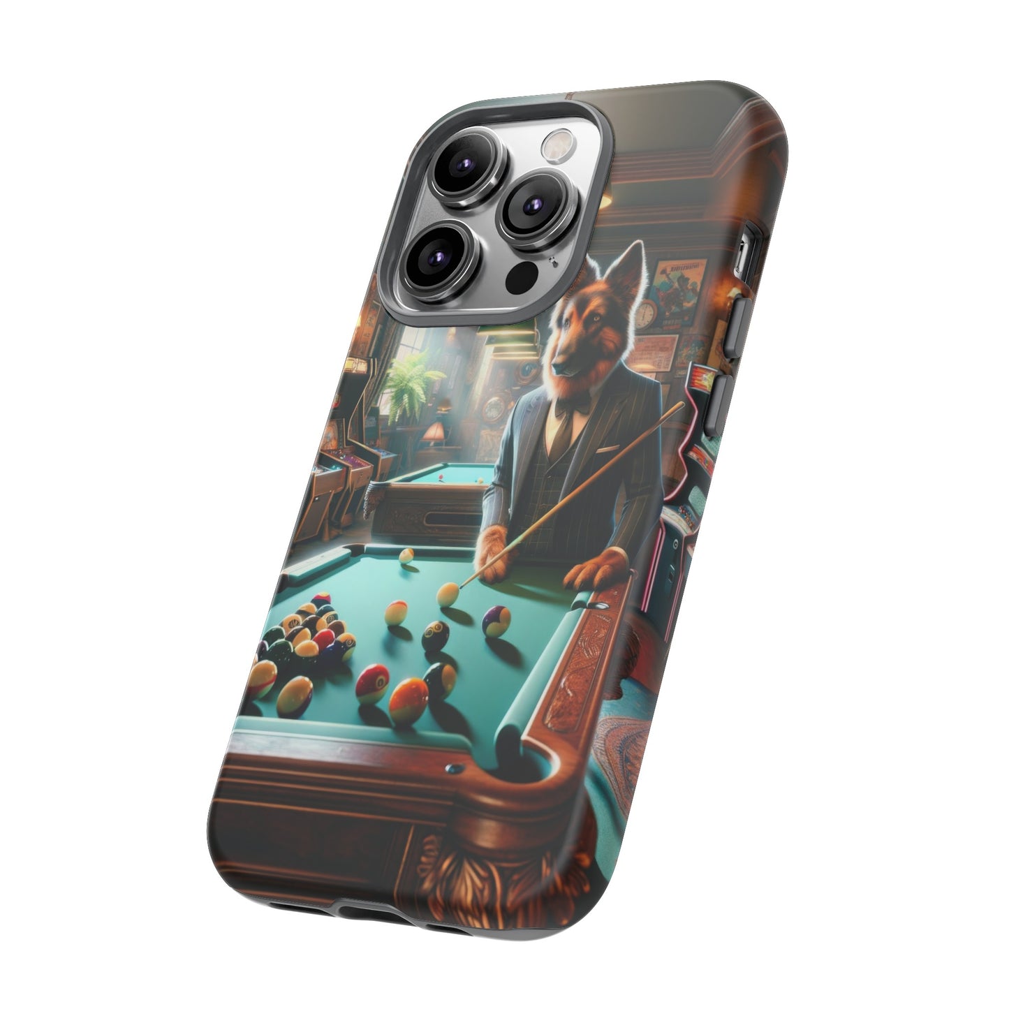 German Shepherd Playing Pool Phone Case