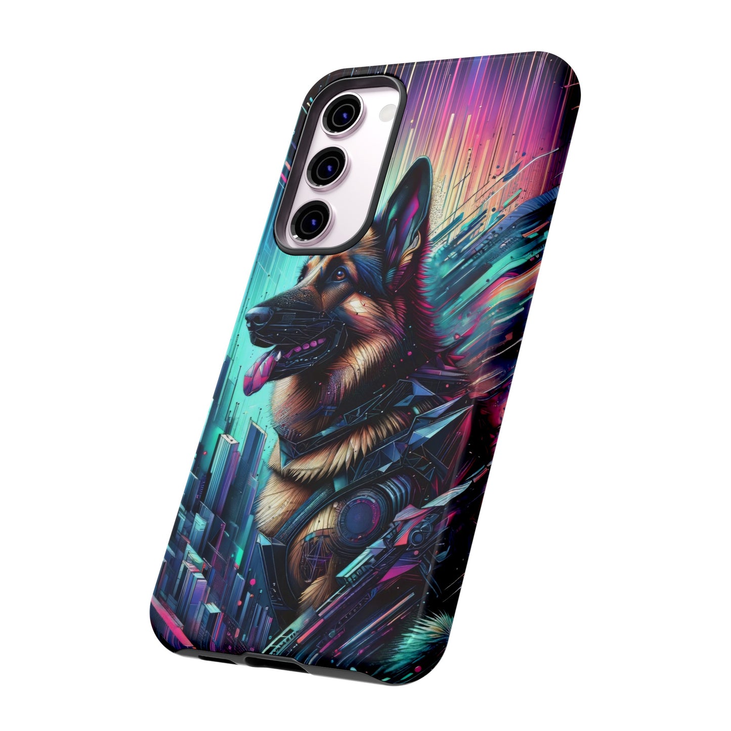 Futurism and gothic German Shepherd Phone Case