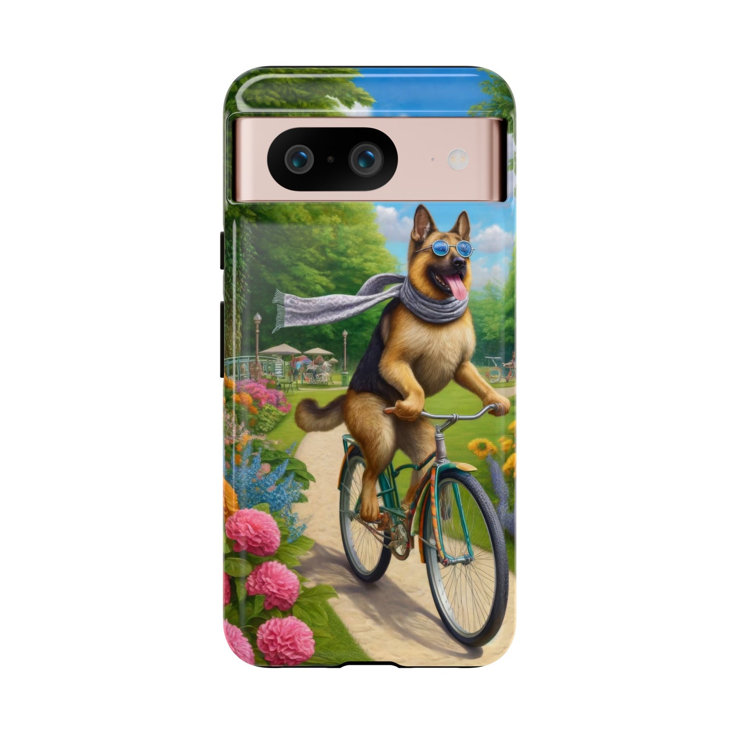 German Shepherd Riding a Bicycle Phone Case