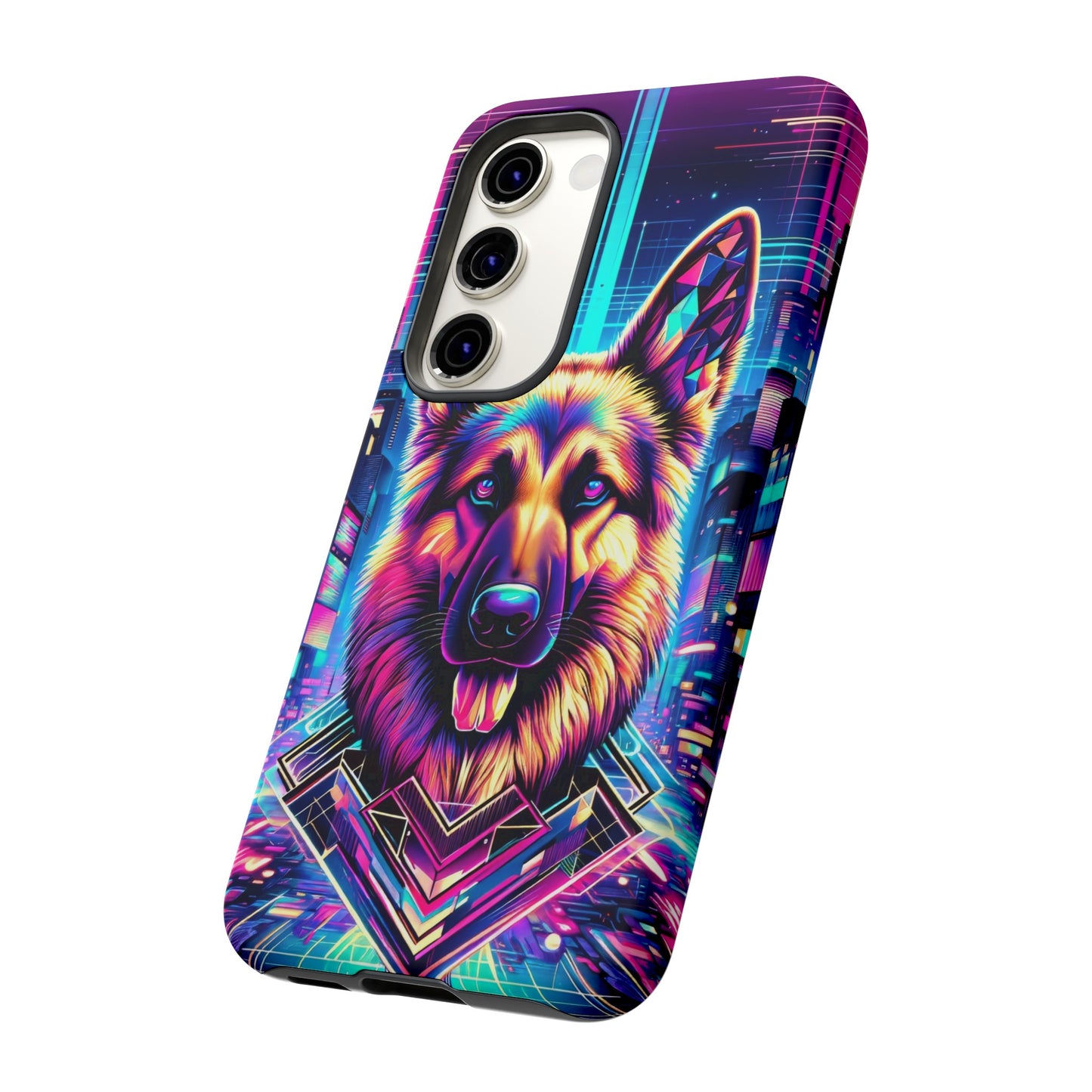 Glitch art German Shepherd Phone Case