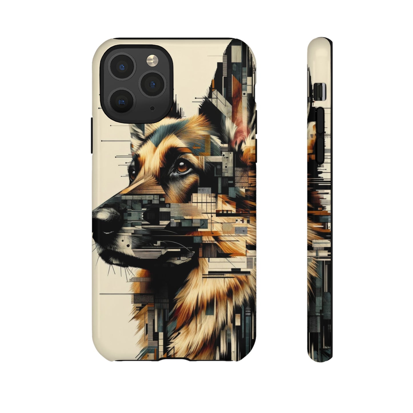 Constructivist and dadaist German Shepherd Phone Case