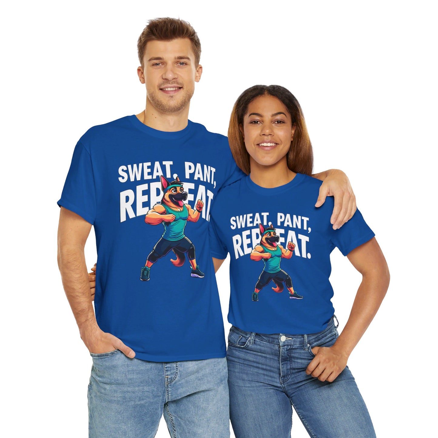 Sweat, Pant, Repeat T-Shirt (13 colors) (German Shepherd)