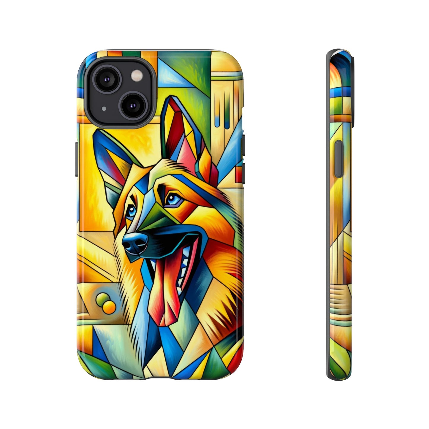 German Shepherd in Cubism Tough Phone Case