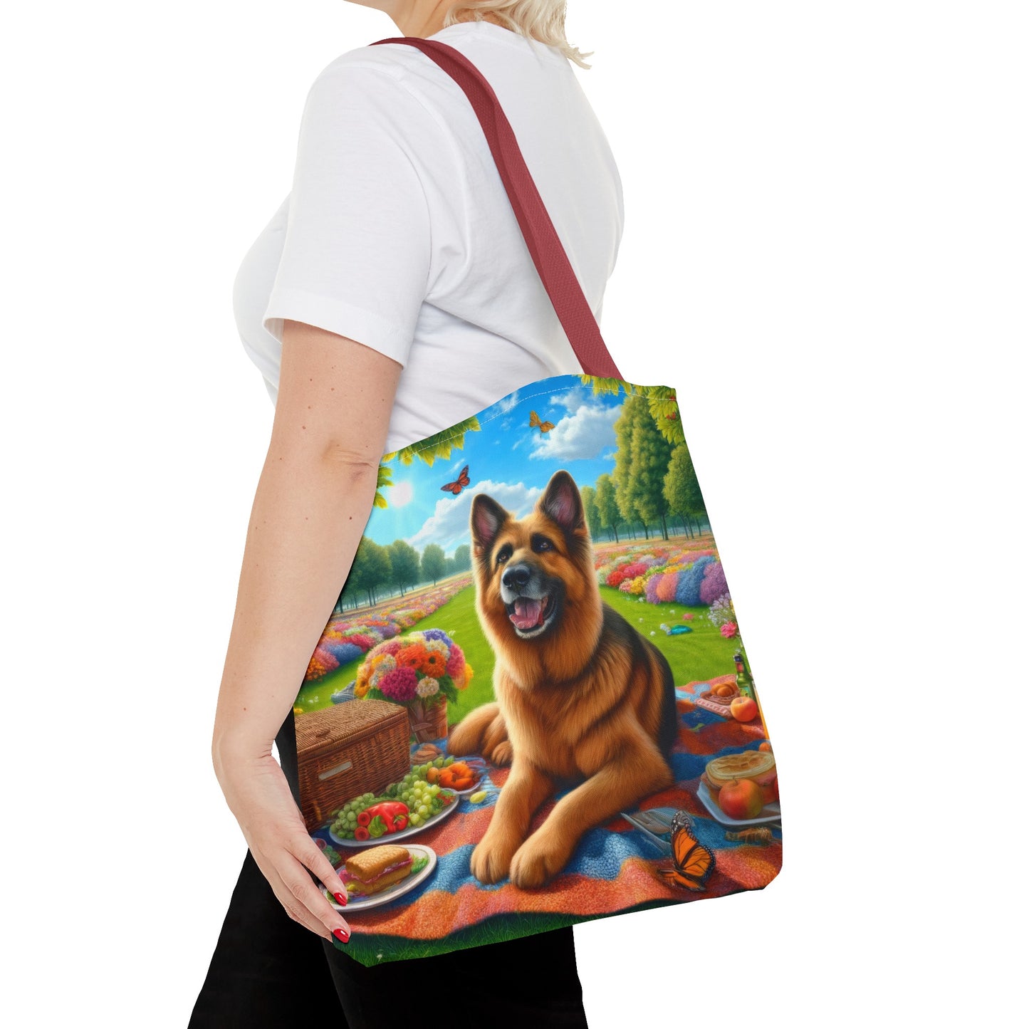 German Shepherd Having a Picnic Tote Bag