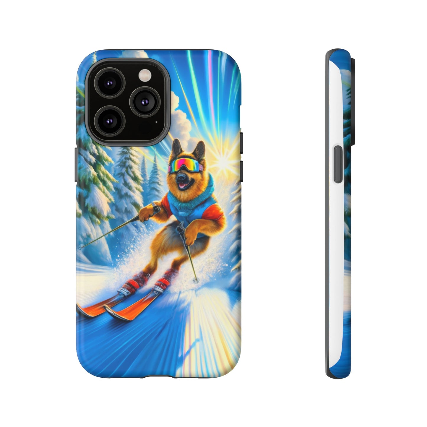 German Shepherd Skiing Phone Case