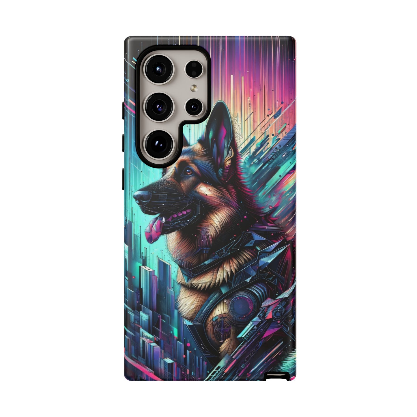 Futurism and gothic German Shepherd Phone Case