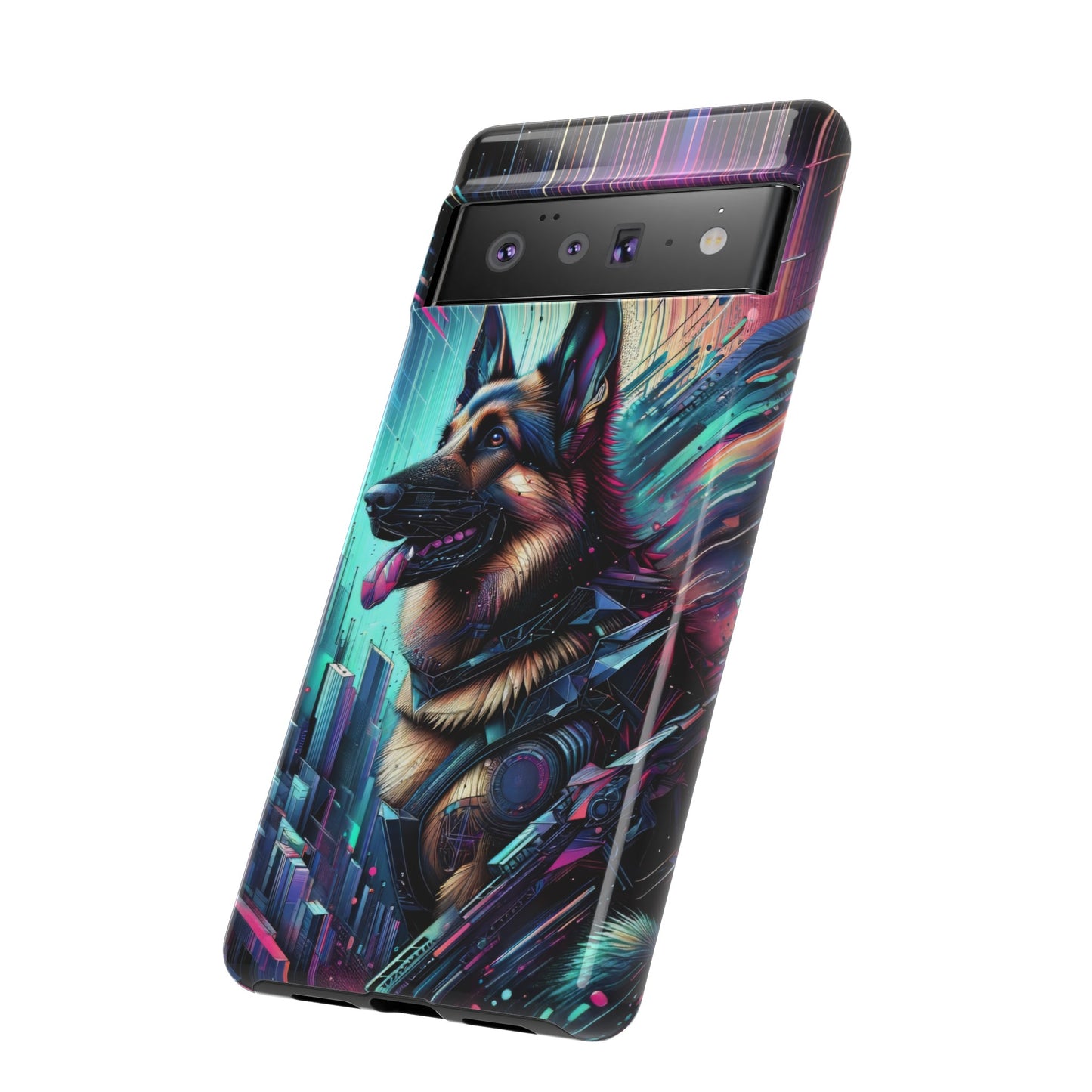 Futurism and gothic German Shepherd Phone Case