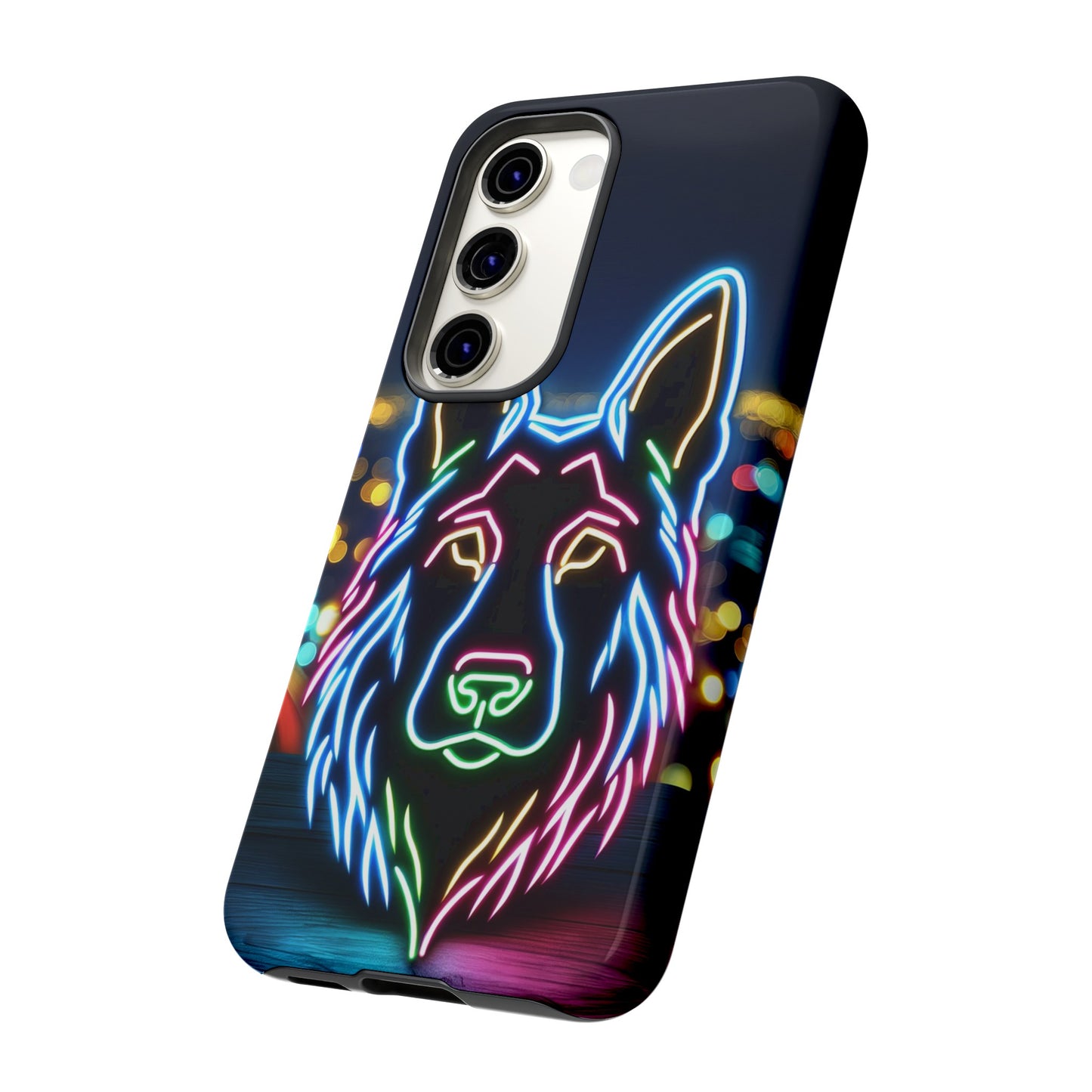 German Shepherd Neon Light Phone Case