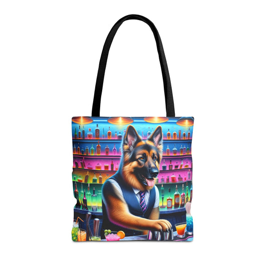 German Shepherd Tending a Bar Tote Bag