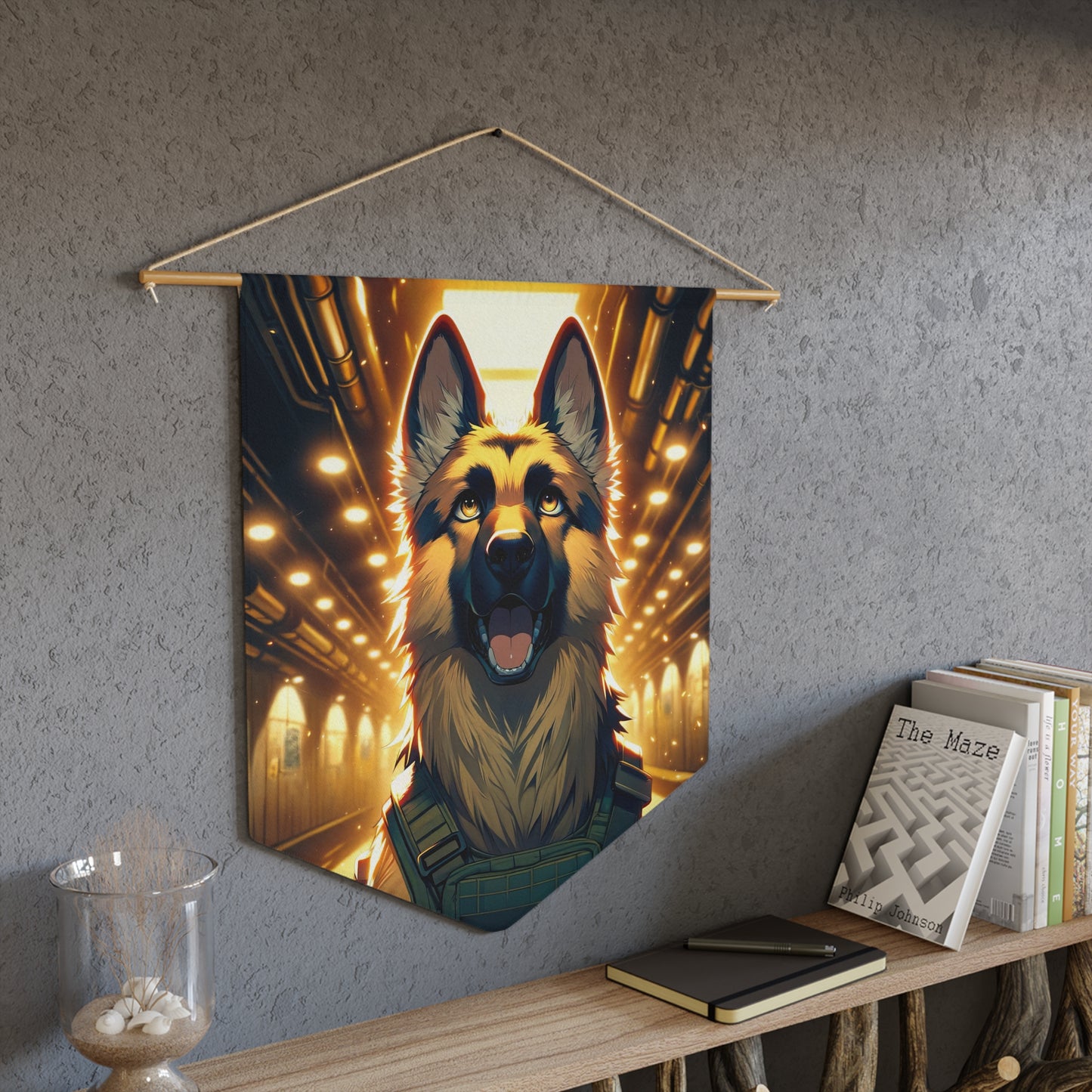 Anime German Shepherd Pennant