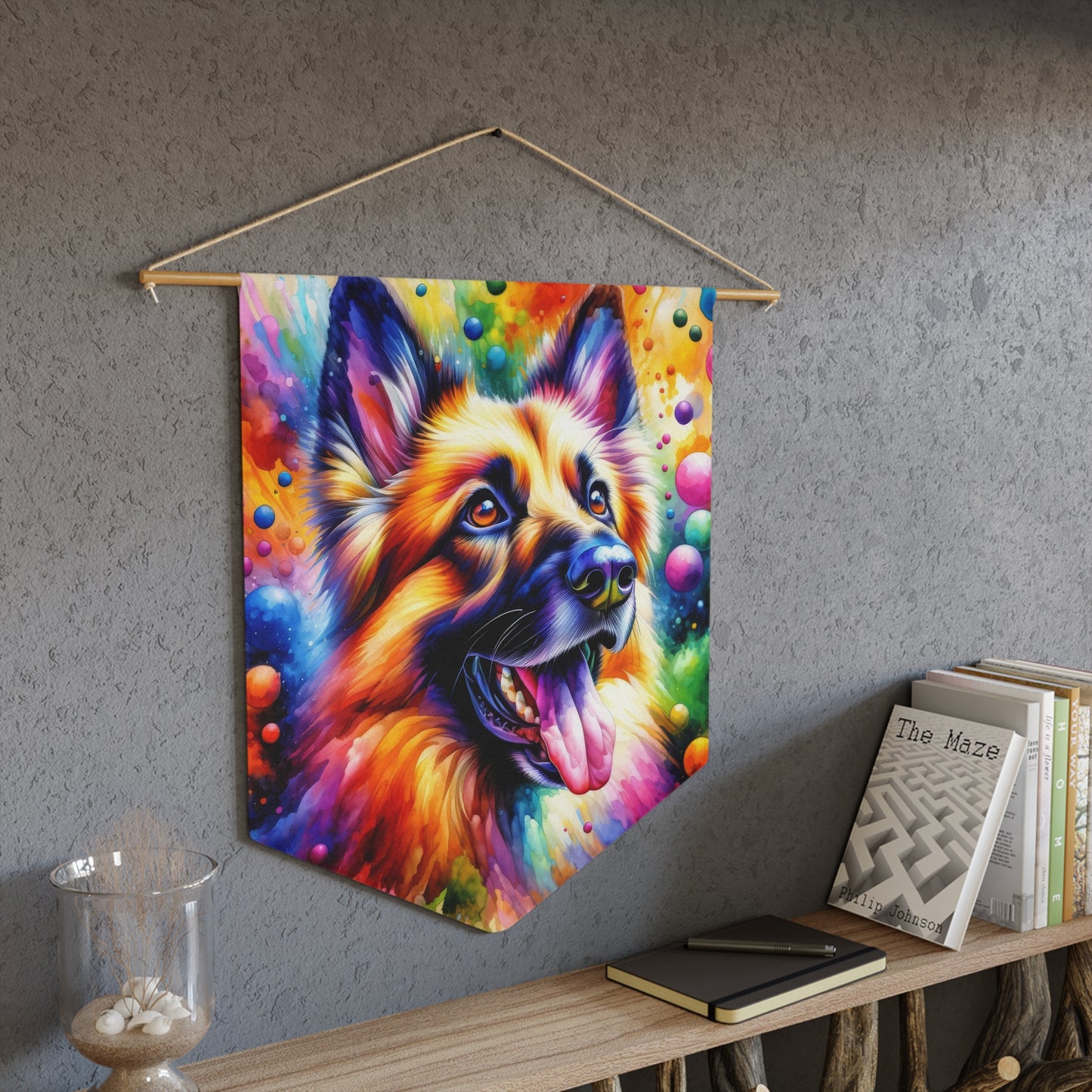 German Shepherd in Watercolor Pennant