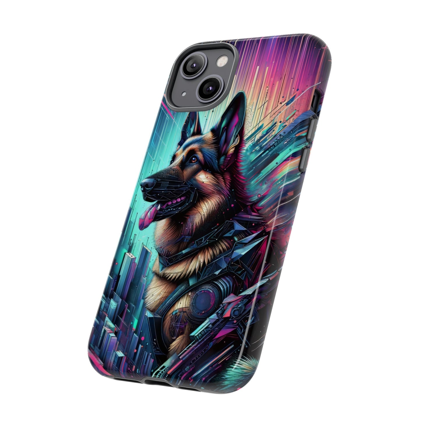 Futurism and gothic German Shepherd Phone Case