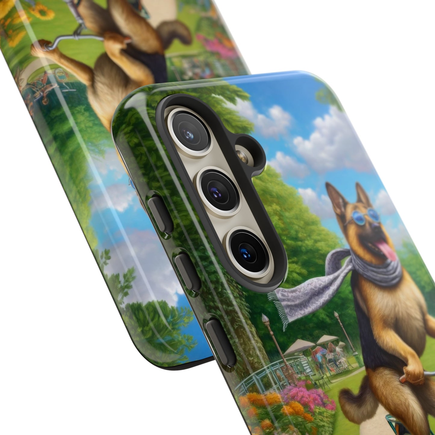 German Shepherd Riding a Bicycle Phone Case