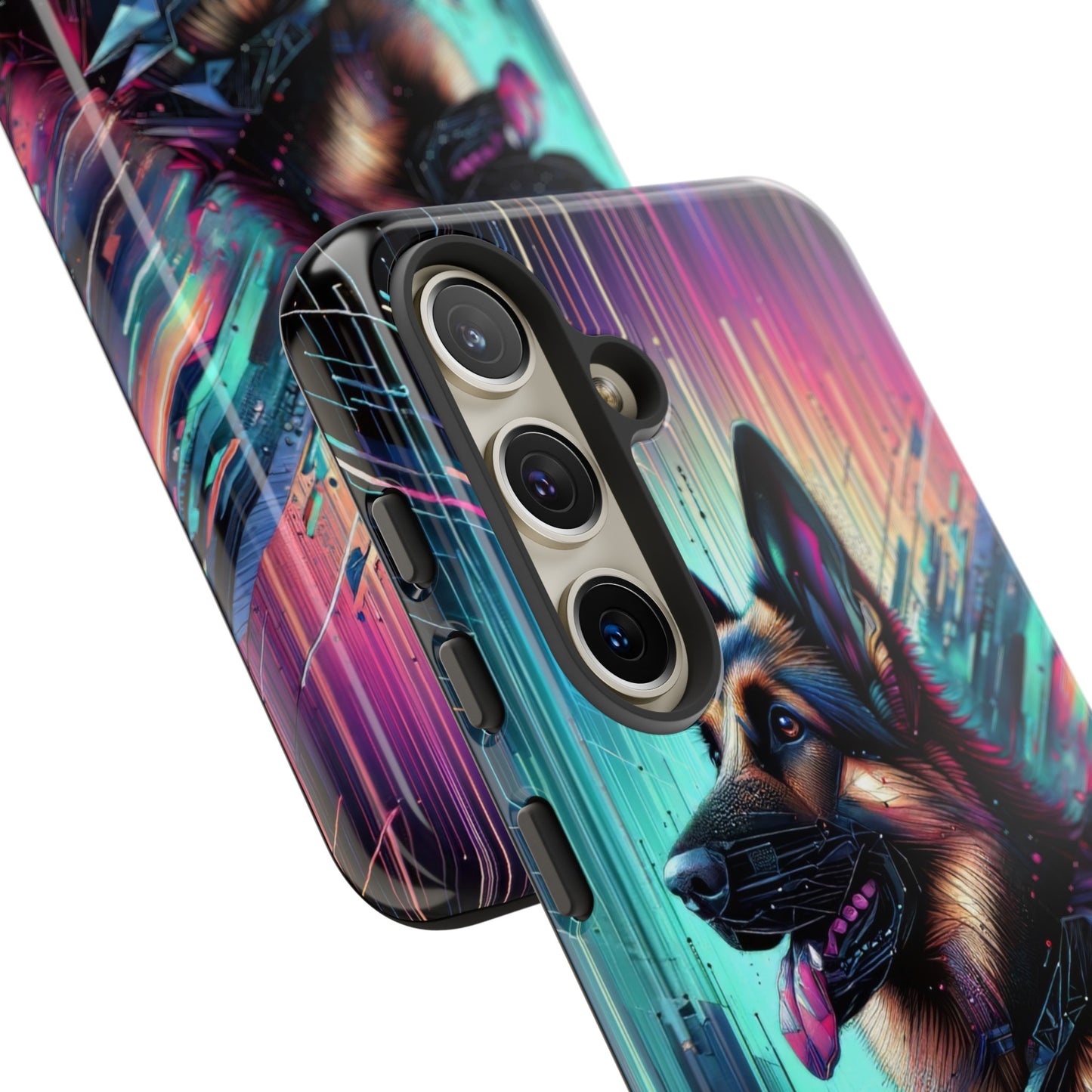 Futurism and gothic German Shepherd Phone Case