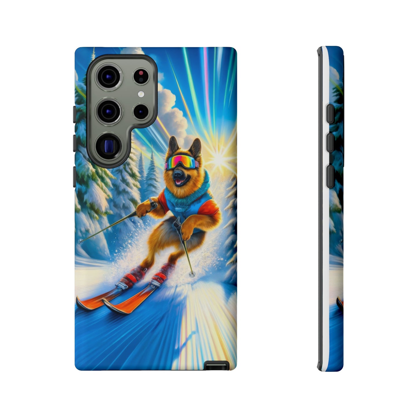 German Shepherd Skiing Phone Case