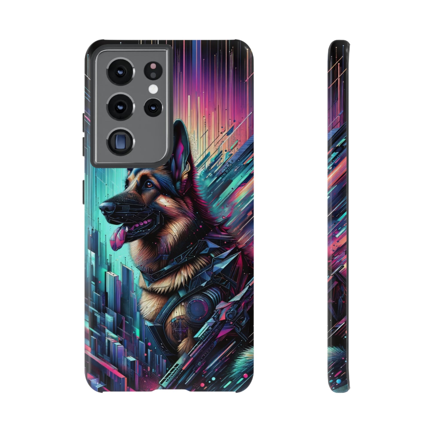 Futurism and gothic German Shepherd Phone Case